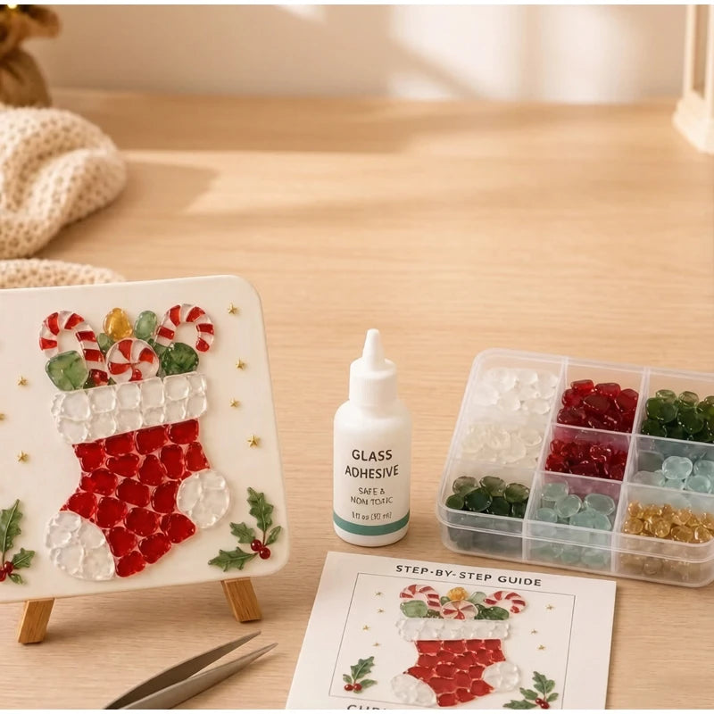 DIY Sea Glass Mosaic Kit for Handmade Ocean Inspired Art
