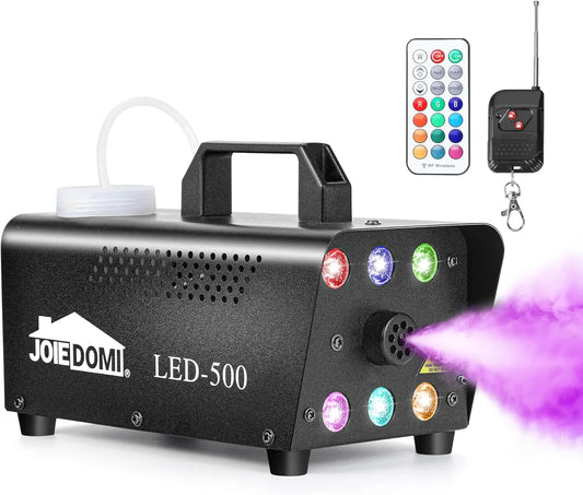 JOYFY Halloween Fog Machine with 13 Colors 500W Smoke Machine with 4 light modes & Wireless Remote Control for Parti Decoration
