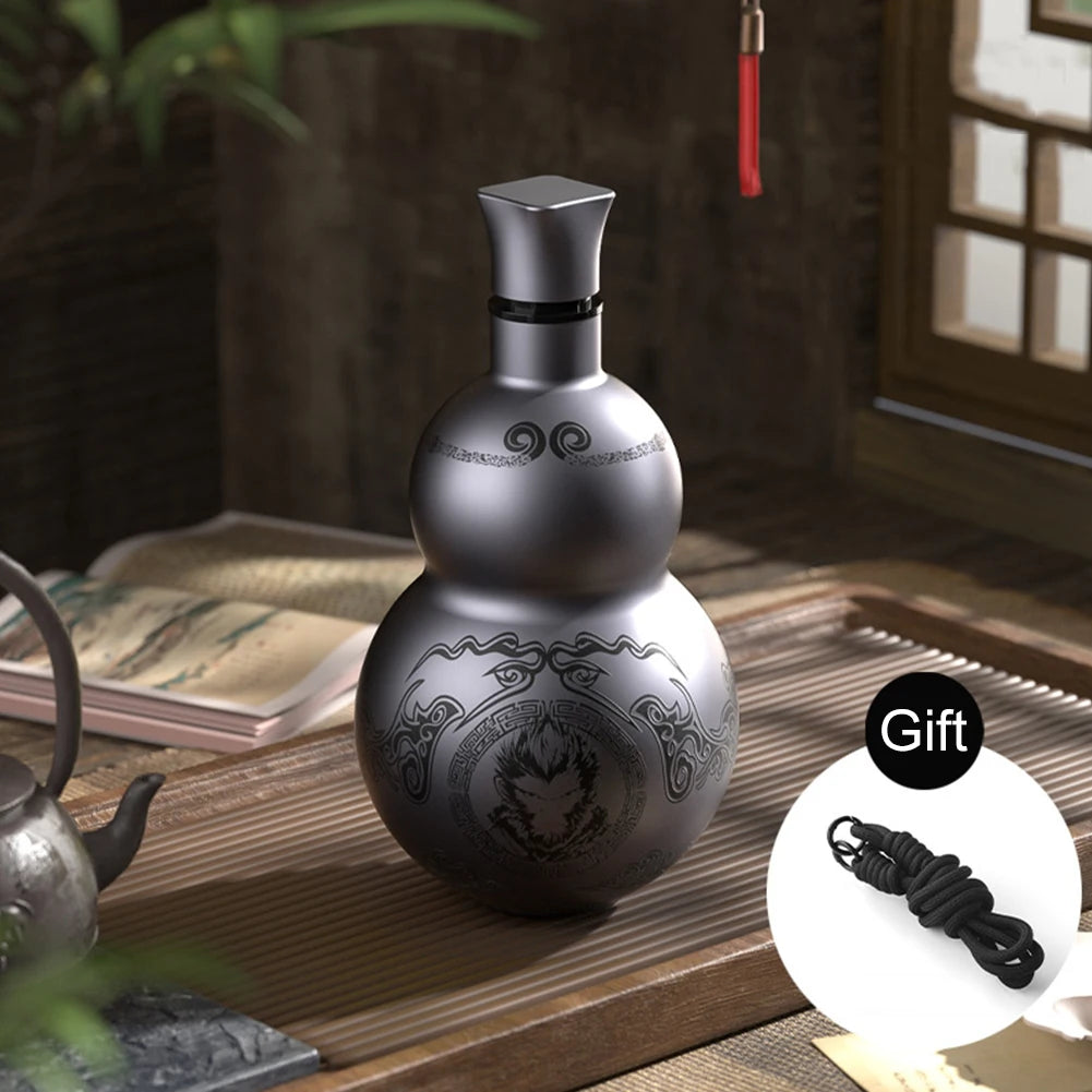 500ml Gourd Water Bottle Stainless Steel Thermal Insulation Cup Leakproof Double-Layer Insulated Cup for Women Men