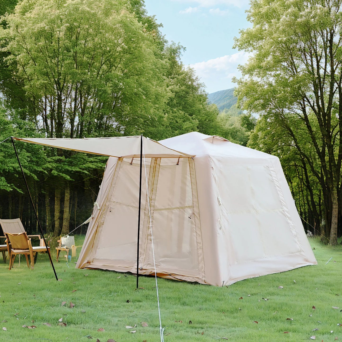 Inflatable Tent for 3-4 People  All-Weather Waterproof 4-Season Design with Quick Setup & Hand Pump