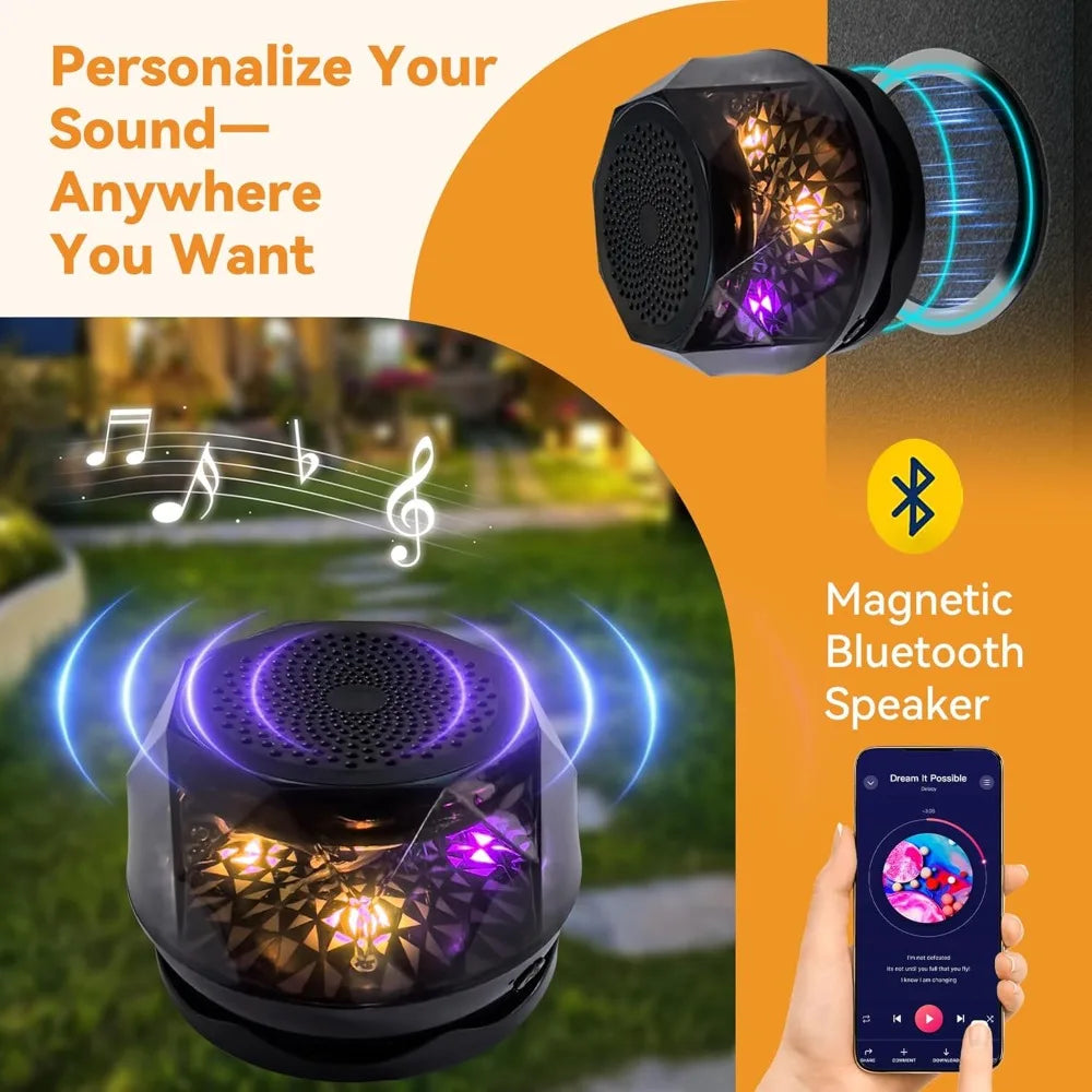 11x13 Outdoor Patio Gazebo with LED Lights & Bluetooth Speaker Double Roof Metal Frame Netting Curtains Backyard Canopy, Custom