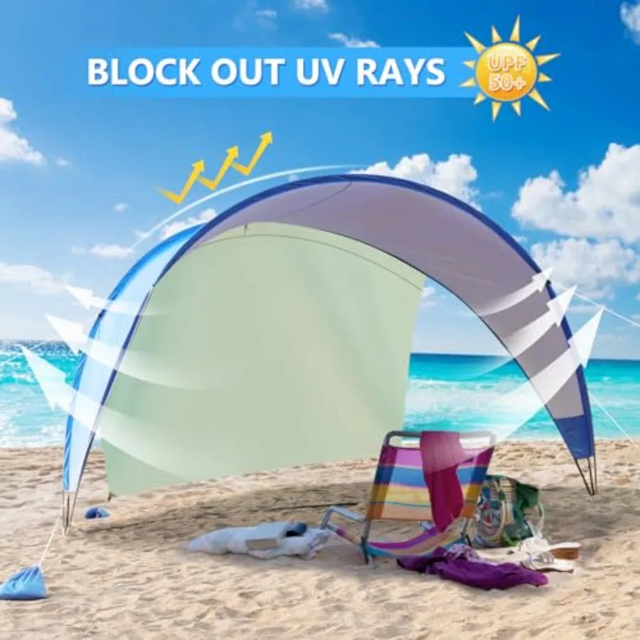 UPF 50+ Pop Up Beach Tent, Easy Set Up Beach Umbrella, Sun Shelter for 2-3 People UV Protection Portable Sunshade, Baby Canopy