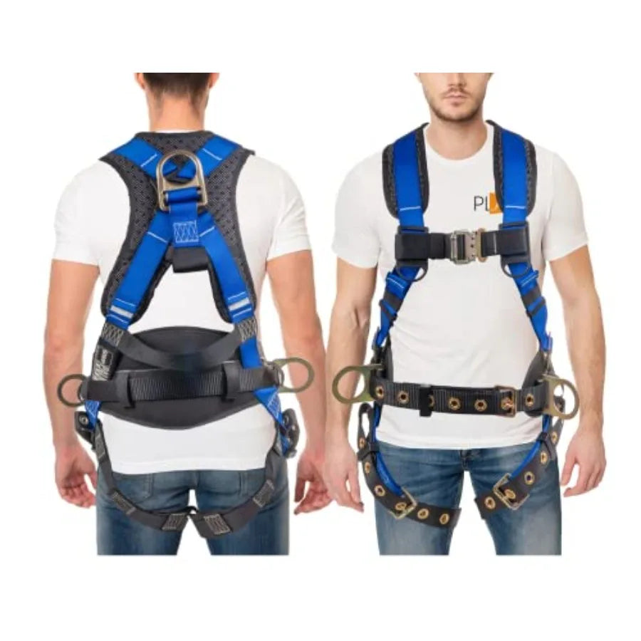Hammerhead 5pt Safety Harness Back Padded, QCB Chest, Tongue Buckel Legs Straps, Back Side D-Rings