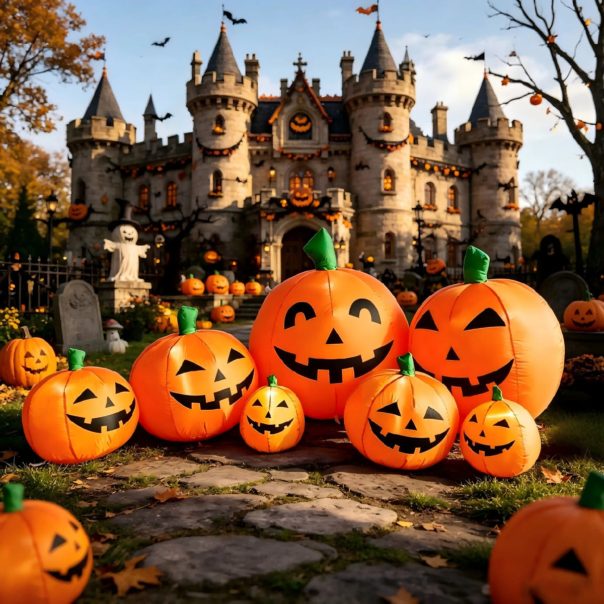 8.5FT Halloween Blow Ups Pumpkins with Built-in LED Lights,