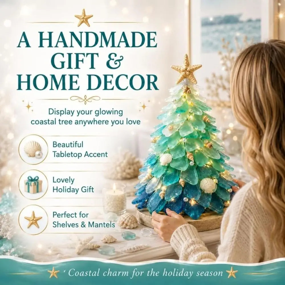 Handmade Sea Glass Art Kit For Textured Tabletop Display Crafting
