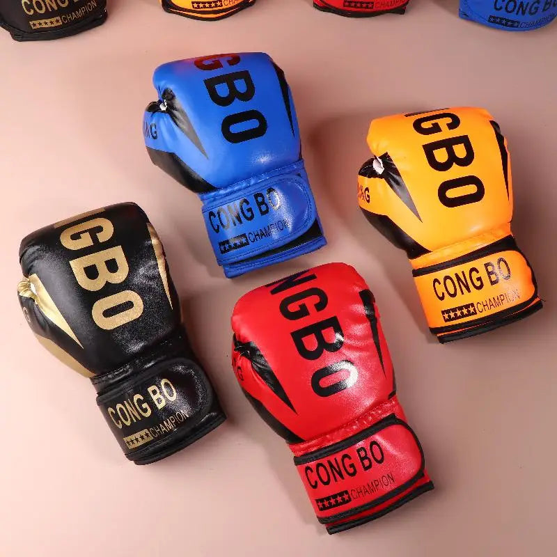 Gloves Shock Absorb Breathable PU Leather Full Finger Boxing Mitt Muay Thai Karate Impact Protection Kids