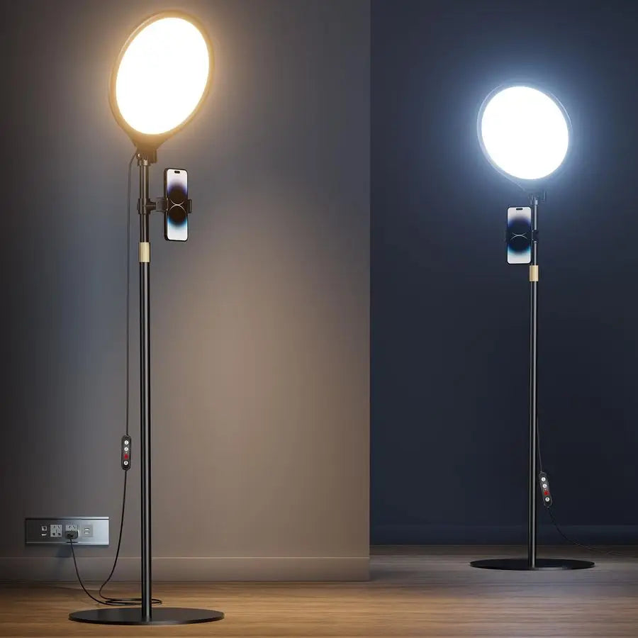 LED Ring Light With Stand And Phone Holder For iPhone Video