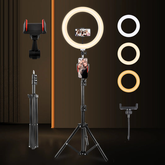 UEGOGO LED Ring Light With Tripod And Dimmable Phone Stand