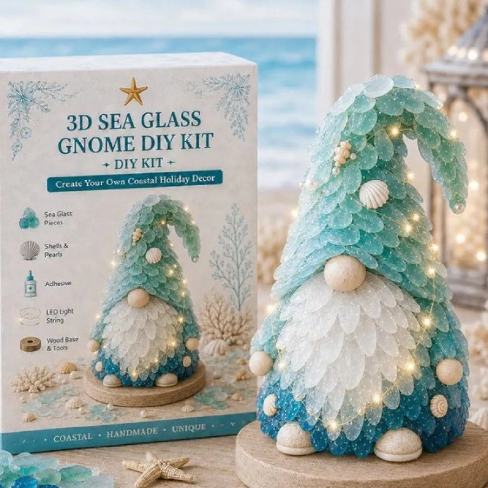 Handmade Sea Glass Art Kit For Textured Tabletop Display Crafting