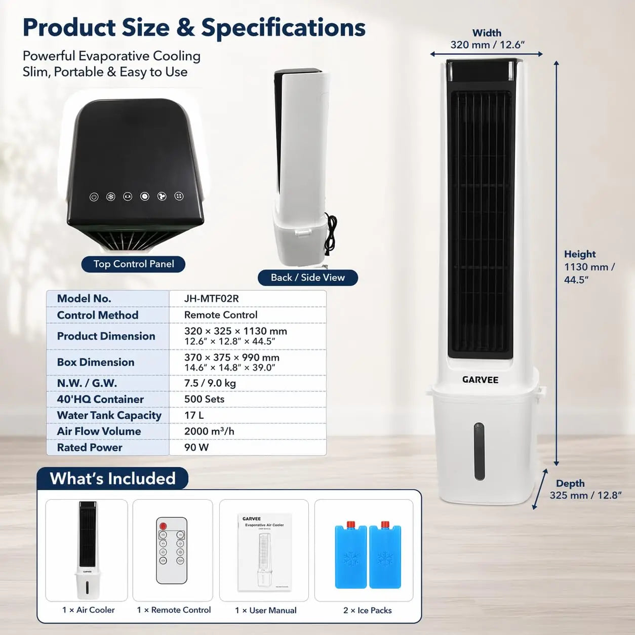 Portable Air Cooler Fan With Mist, Remote Control, 3 Speeds, 1600ml Tank, 2/4/8H Timer, Quiet Cooler For Bedroom Office Desk Use
