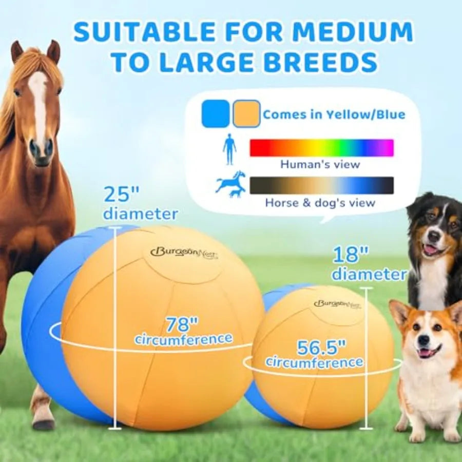 25'' Herding Ball for Dogs Herding Ball for Australian Shepherds Cattle Border Collies and Medium/Large Breeds Outdoor Dog/Hors