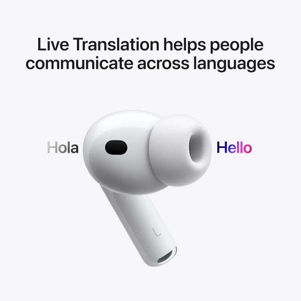 Wireless Earbuds, Active Noise Cancellation, Live Translation, Heart Rate Sensing, Hearing Aid Feature, Spatial Audio, High-Fidelity Sound, USB-C Charging