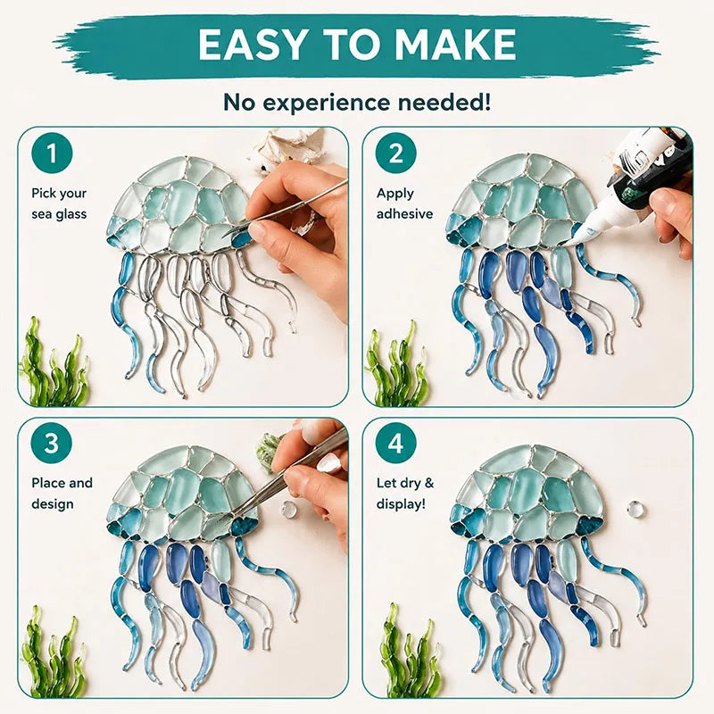 DIY Sea Glass Mosaic Kit for Handmade Ocean Inspired Art