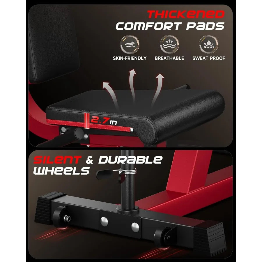 4-in-1 Adjustable Leg Extension Curl Machine - 700lbs Capacity Leg Extension Machine for Lower Body Workouts - Leg Curl Machine