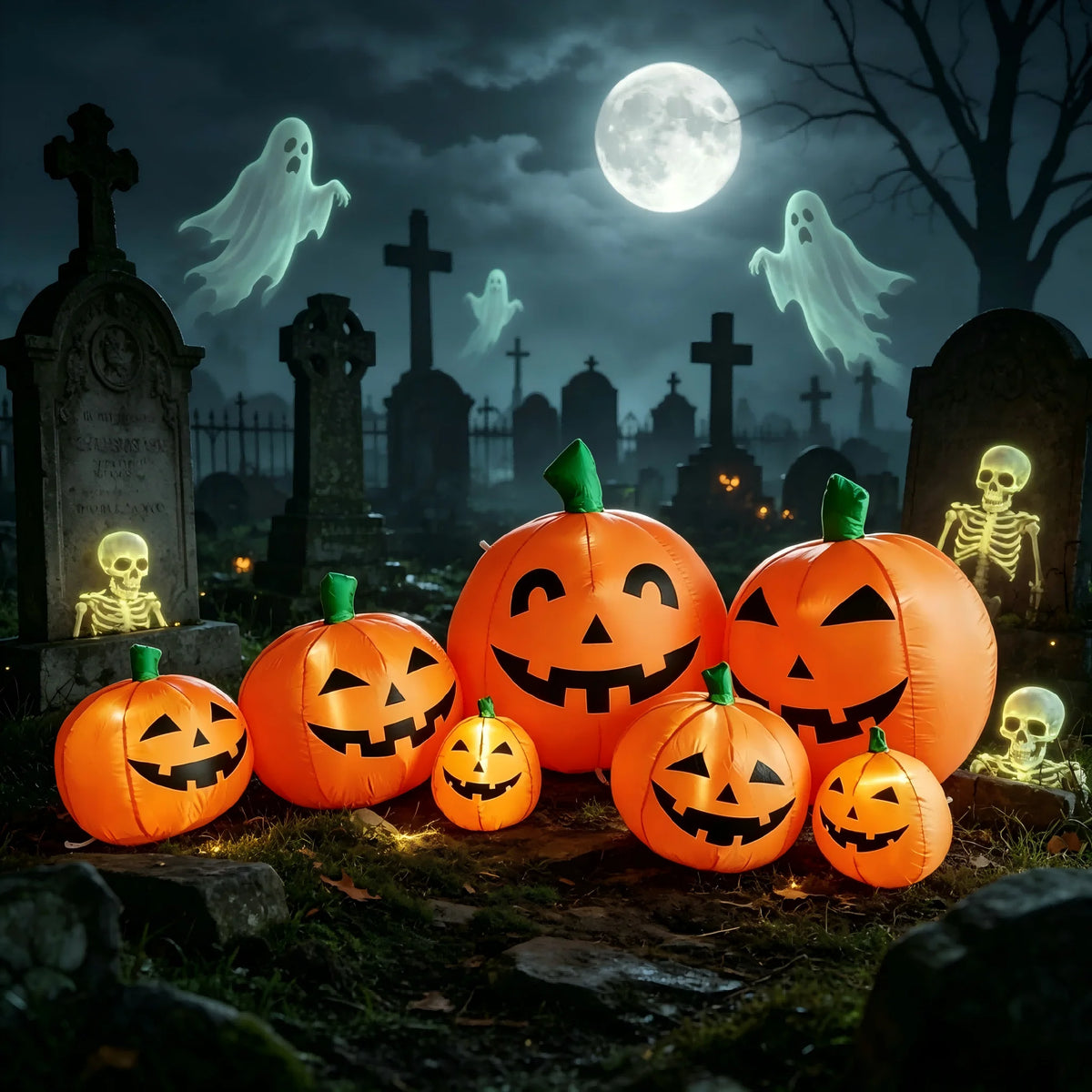 8.5FT Halloween Blow Ups Pumpkins with Built-in LED Lights,