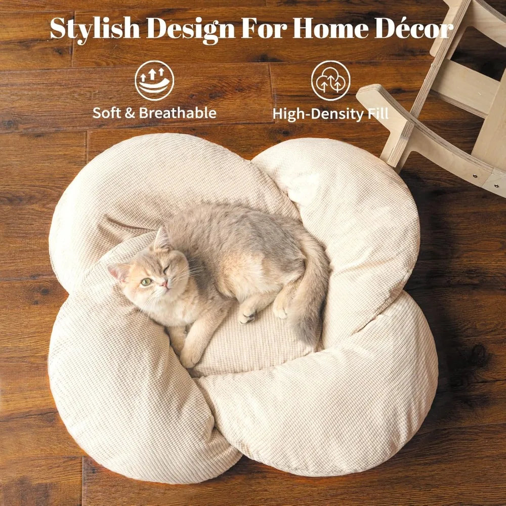 XIUWO Elevated Wooden Cat Bed With Cushion