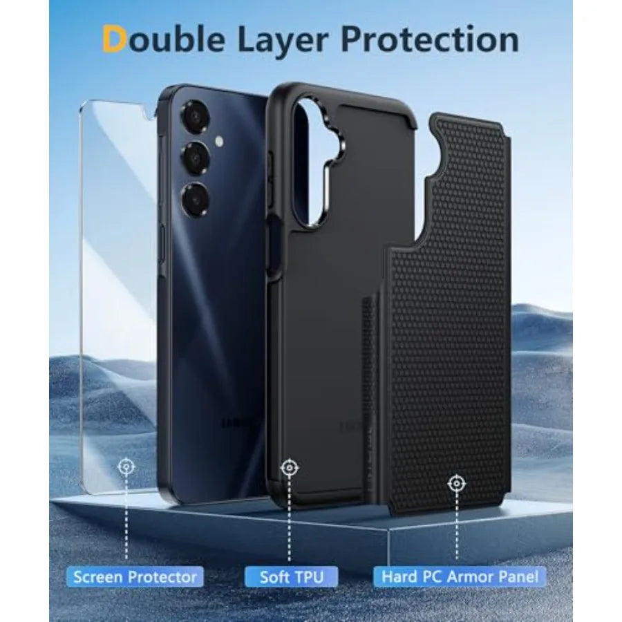 for Galaxy A17/A16 5G Phone Case - Samsung A17 Military Grade Drop Protection, 14ft Drop Tested, Screen Protector Included, Ant