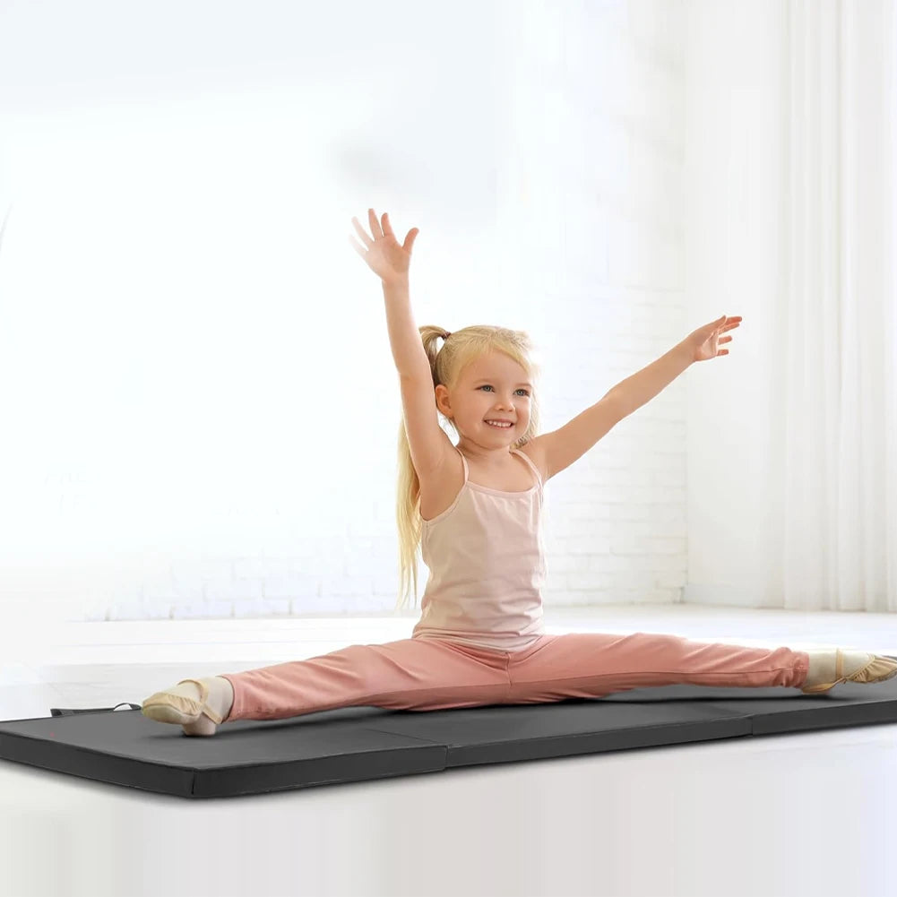 Tri Fold Folding Exercise Mat Non-Slip Foldable Yoga Mat Aerobic Fitness Gym & Gymnastics Balance Mat for Men Women