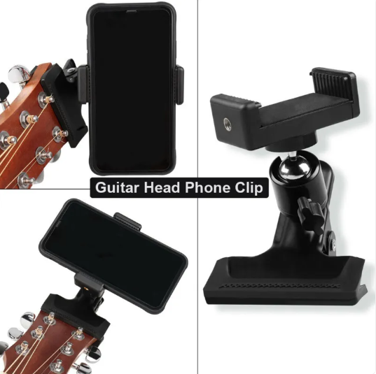 Secure Smartphone Holder For Guitar Live Streaming Recording Stand
