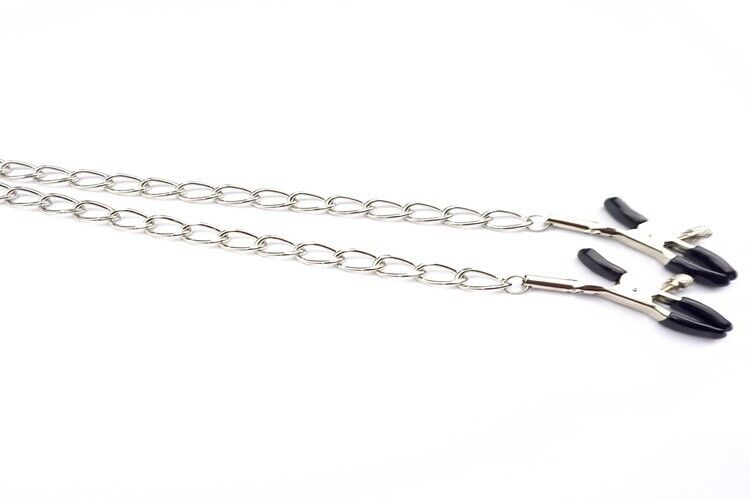 Classic PU Leather Collar And Alloy Nipple Clamps Set