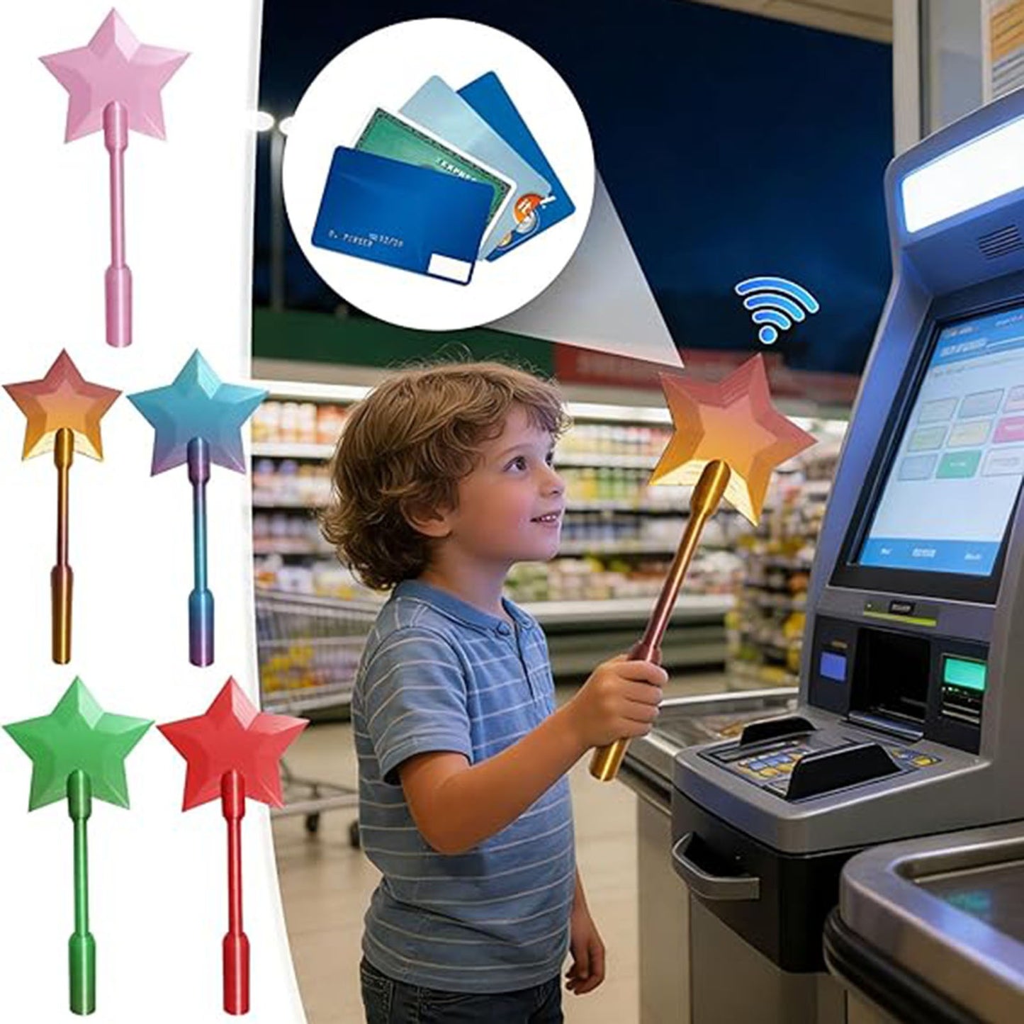 3D Printed Contactless Payment Magic Wand With Star Design