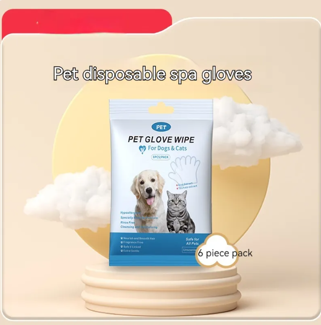Premium Pet Cleaning Gloves And Gentle Hygiene Wipes For Dogs